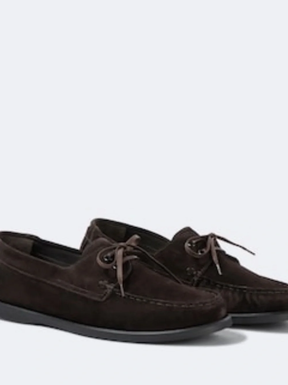 Zara Dark Brown Suede Men's Boat Shoes
